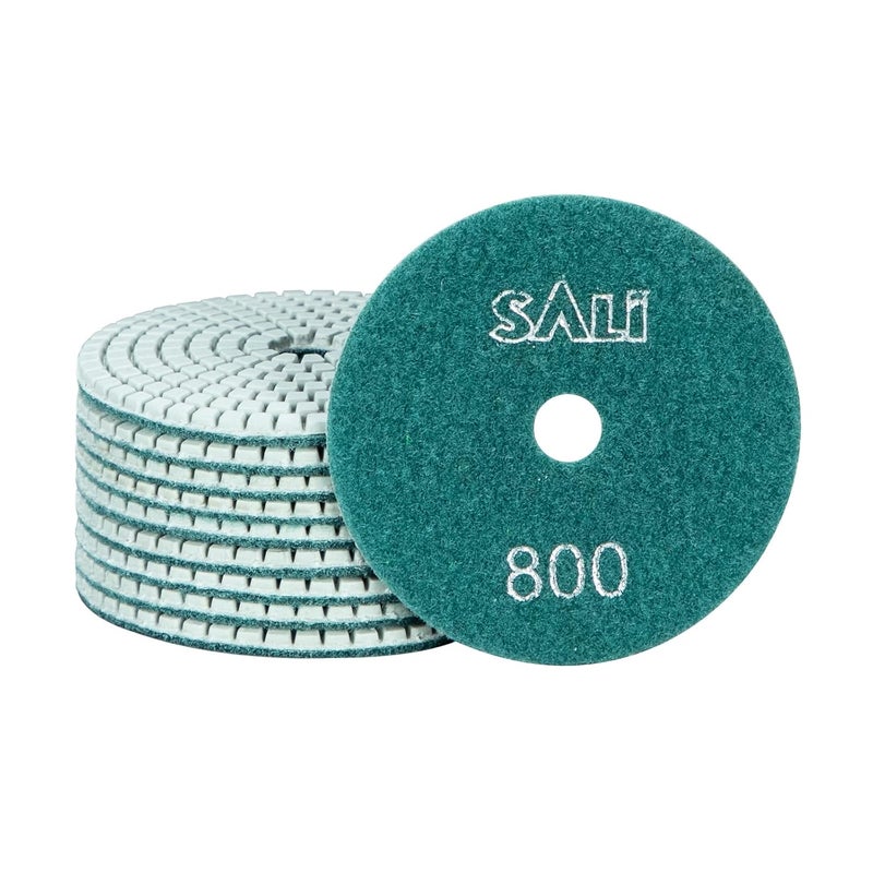 SALI 10 Pack Diamond Polishing Pads 4 Inch Wet Granite Stone Polish Pad Kit for Drill, Grinder, Polisher Polishing Pad for Concrete Marble Stone Countertop Quartz 800 Grit - Image 1